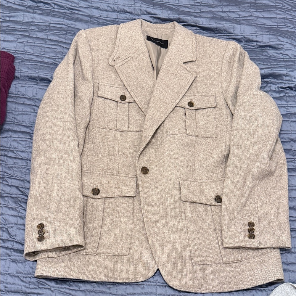 Stylish Beige Blazer with Button Details